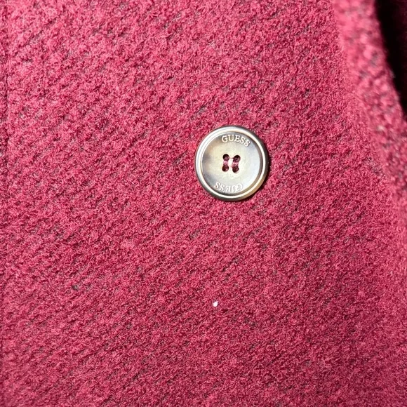 Guess Women's Burgundy Pea Coat Size 1X - Picture 5 of 6